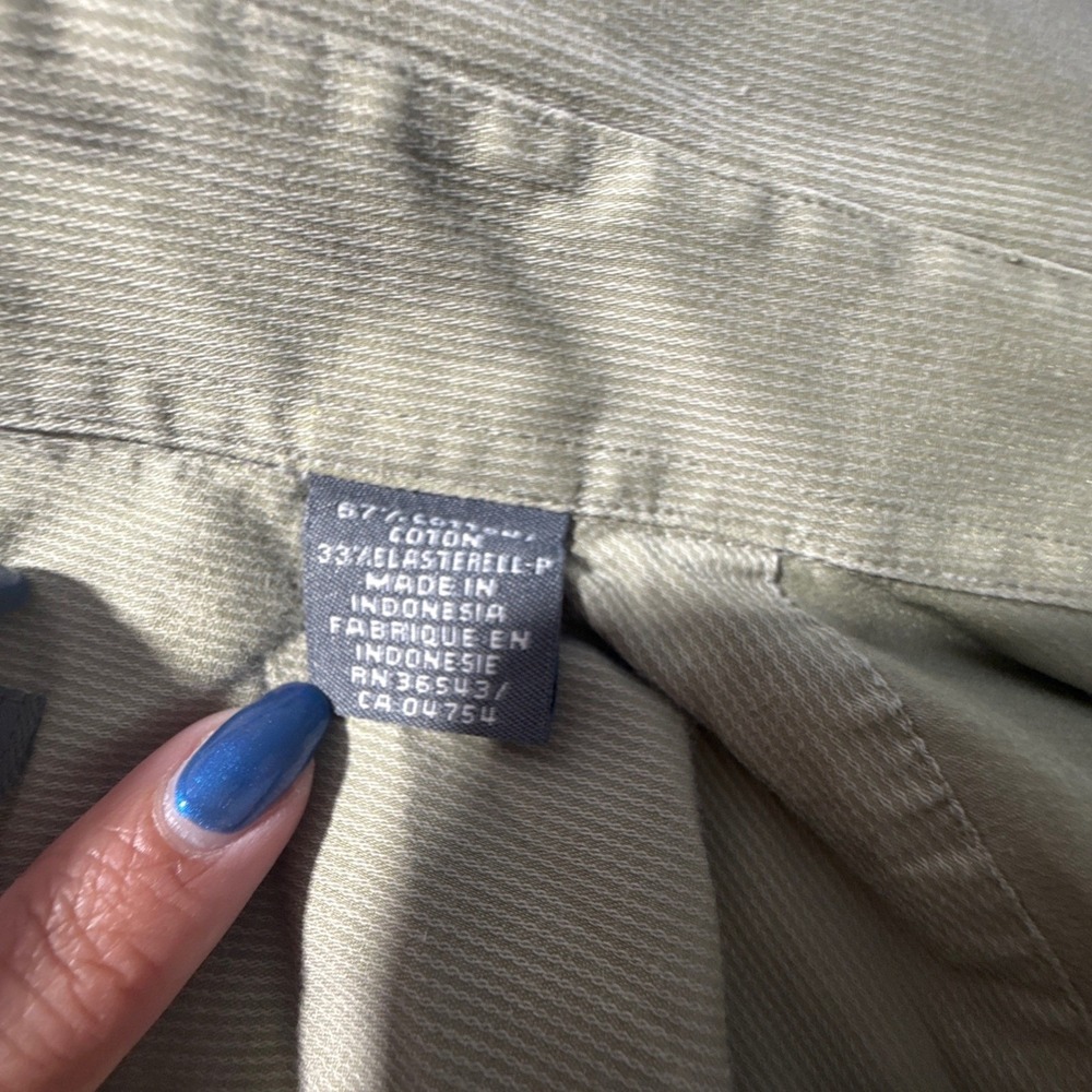 Kenneth Cole‎ Reaction Mens Slim Fit Button Down Shirt Olive Green Large - Picture 8 of 9